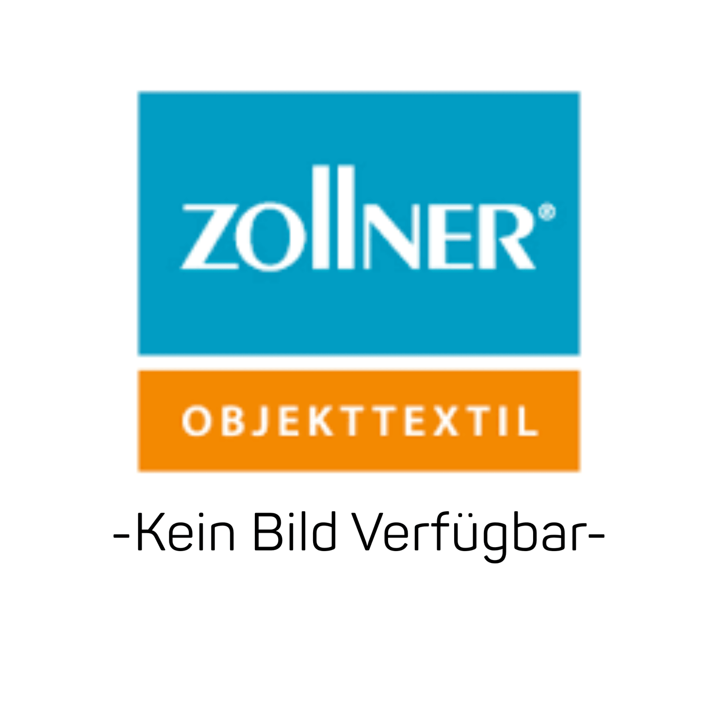 The image shows the Zollner Objekttextil logo above an orange "Objekttextil" bar. Below it says "-No Image Available-", which means there is no image for the Zollner work pants Daniel, 48, 001-white | Package (1 piece). The background is white.