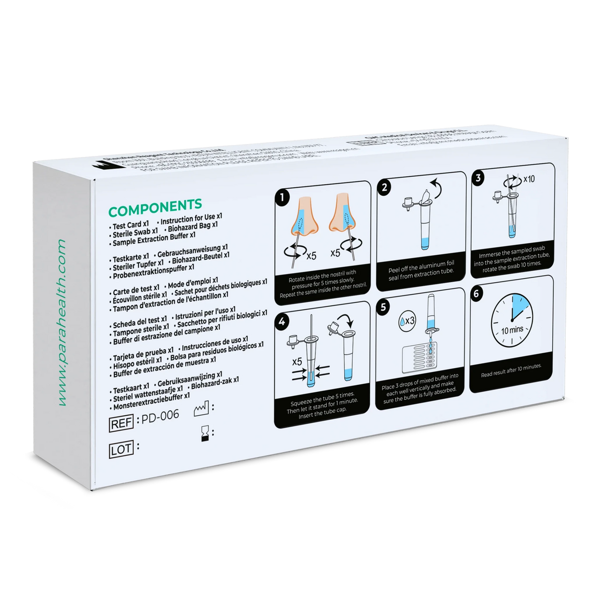 12-in-1 rapid test set for detecting antigens (COVID-19, influenza A/B, streptococci, legionella and others) | Pack (1 test)