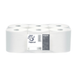 A pack of six highly absorbent Papernet centrefeed towel rolls, wrapped in transparent plastic. The label features the brand "Sofidel Germany GmbH" and the product code 416610, ideal for hygienic hand drying.