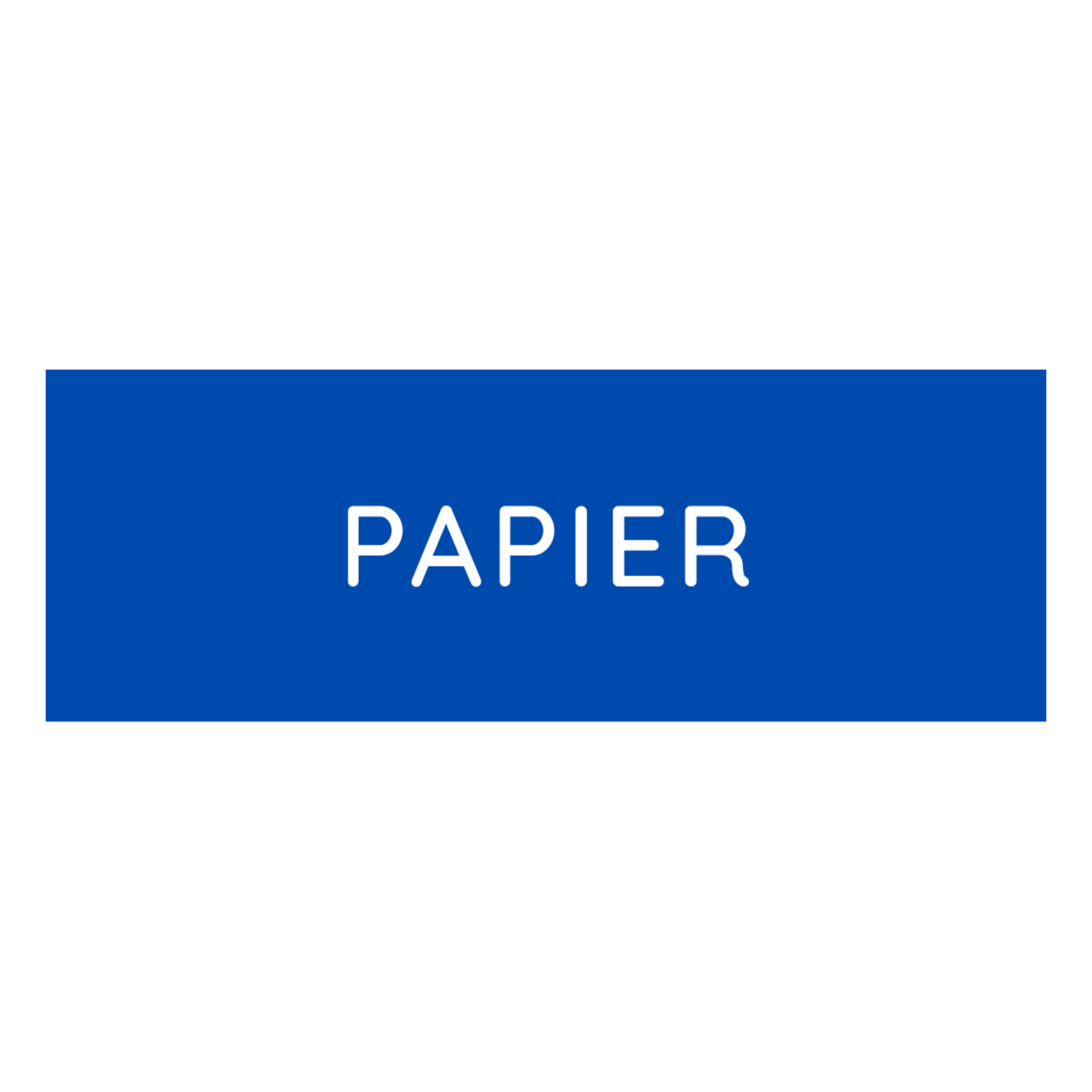 Der Novocal Farbiger Wertstoffaufkleber klein (1 Stück) in Blau mit weißem "PAPIER"-Text ist ideal zur Kennzeichnung und Organisation von Papierabfällen im Recycling.
