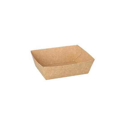 The PAPSTAR 50 snack trays made of brown cardboard "pure" from PAPSTAR GmbH offer the ideal eco-friendly solution for snacks as sustainable disposable tableware - rectangular, simple, and robust.