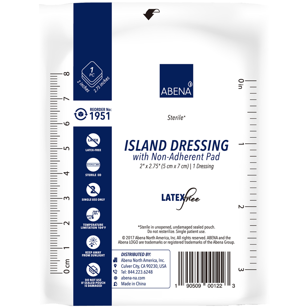 A transparent 120L garbage bag with drawstring (700x1010mm, 55 microns) from Abena Re-Seller GmbH, sold in rolls of 10 bags. The bag has blue markings along the sides that resemble ruler lines.