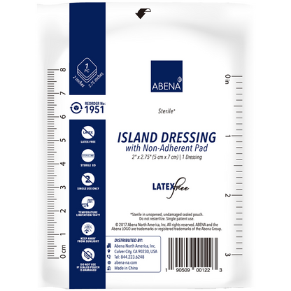 A transparent 120L garbage bag with drawstring (700x1010mm, 55 microns) from Abena Re-Seller GmbH, sold in rolls of 10 bags. The bag has blue markings along the sides that resemble ruler lines.