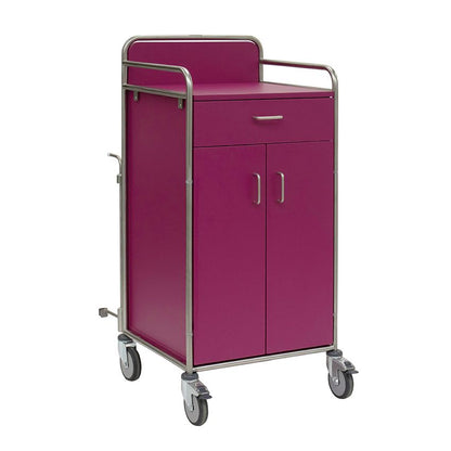 Tá an tralaí stáisiúin Novocal le fráma cruach dhosmálta, tarraiceán uachtarach, dhá dhoras íochtarach agus ceithre rothaí stiúrtha foirfe do ospidéil. Tá sé i corcra, tá naisc feadán cruinn táthaithe go hiomlán aige agus tá sé léirithe ar chúlra bán simplí.