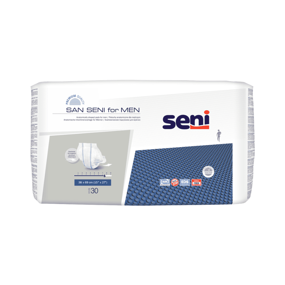 Incontinence pad for men, template