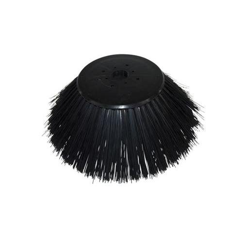 A round, black main brush - Balimat 6500 by Diversey Deutschland GmbH & Co. OHG, replacement main brush for the Balimat 6500, has stiff synthetic bristles on a plastic base; pictured on a white background. Package (1 piece).
