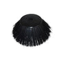 A round, black main brush - Balimat 6500 by Diversey Deutschland GmbH & Co. OHG, replacement main brush for the Balimat 6500, has stiff synthetic bristles on a plastic base; pictured on a white background. Package (1 piece).