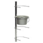 The Novocal toilet bucket wall mount made of stainless steel provides space for 4 toilet buckets and 4 bedpans. The practical wall mount from Novocal is ideal for safe, space-saving storage in the care sector. Package: 1 piece.