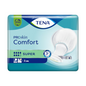 The packaging of the TENA Comfort Super incontinence pad, with its clear product presentation, emphasizes the dermatologically tested and dryness protection properties through clear icons. The predominantly blue and green design facilitates identification.