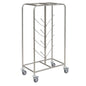 The Novocal stainless steel transport trolley provides space for 4 urine bottles and 4 bedpans, features 4 bumpers and wheels - ideal for the safe transport or drying of medical products in facilities. Package: 1 piece.