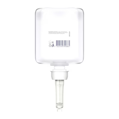 The Tork 420302 Toilet Seat Cleaner Premium from TORK – Essity Professional Hygiene Germany GmbH is equipped with a transparent, rectangular bottle that has a pump nozzle at the bottom to ensure optimal hygiene. Each bottle contains a barcode and a text label with detailed ingredients and instructions for use, effectively preventing cross-contaminations with each use.