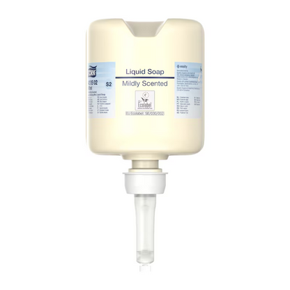 Tá coimeádán deonach beige le cló 'Tork 420502 Mini Flüssigseife, Mild-Duftend' le toilleadh 475 ml feistithe le caidéal praiticiúil. Tá an táirge seo ó TORK – Essity Professional Hygiene Germany GmbH deartha le haghaidh sláinteachas láimhe den scoth agus tá sé maisithe le marcálacha agus lógónna éagsúla, lena n-áirítear 'Ecolabel' a chuireann craiceann cúram comhshaoil chun cinn.