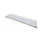 An Arcora ultra soft hook-and-loop mop cover 40 cm nan from Arcora International GmbH, rectangular and white with two horizontal blue stripes and light gray edges, stands on a white background.
