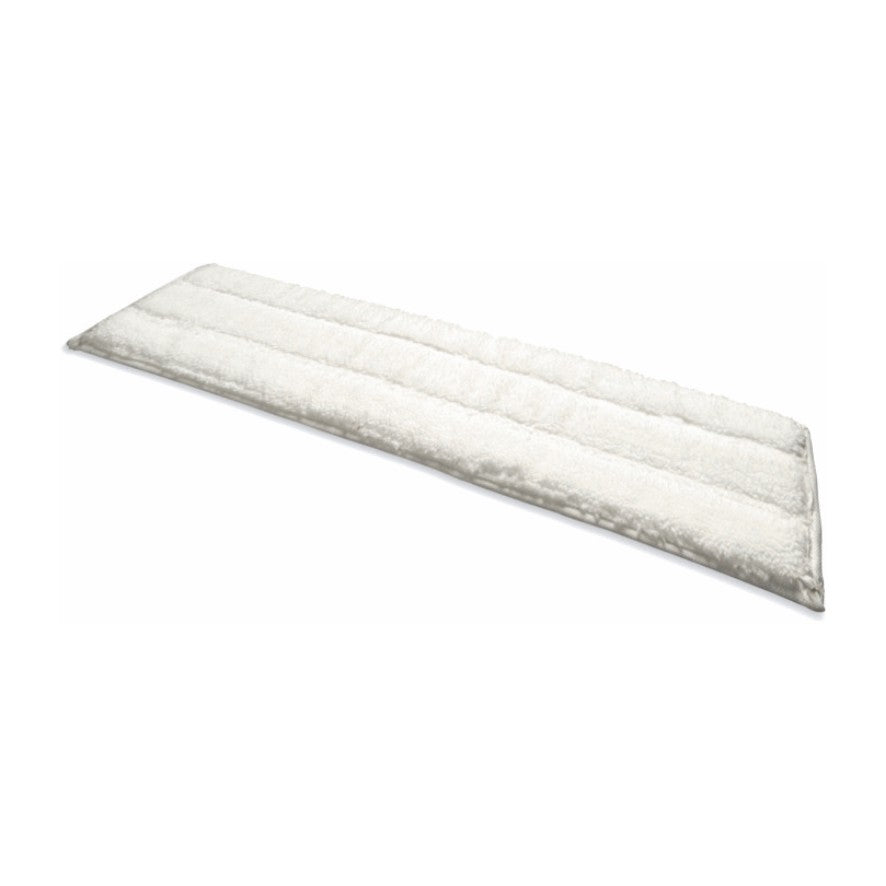The Arcora ultra original hook-and-loop mop cover 40 cm nan from Arcora International GmbH is a rectangular white microfiber mop cover with longitudinally stitched lines, lying flat on a white background.