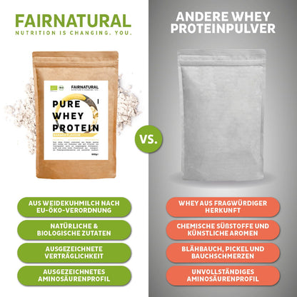 Organic whey protein powder banana