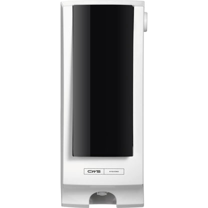 The CWS front panel for Paradise Seatcleaner by CWS is a white-black, rectangular wall dispenser with a simple design and "CWS HYGIENE" label - perfect for toilet hygiene.