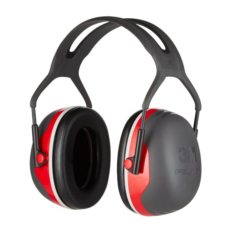 3M™ PELTOR™ Comfort Earmuffs from 3M Deutschland GmbH with black and red ear cups, black padded ear cushions, and an adjustable black headband.
