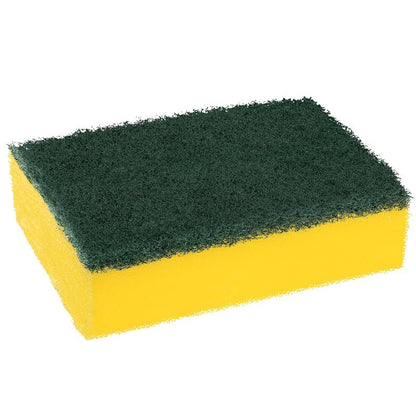The Scotch-Brite® Classic Cleaning Sponge XXL from 3M Deutschland GmbH, with a yellow foam base and green scouring side, comes in a 6-pack. Ideal for versatile cleaning tasks in the household.