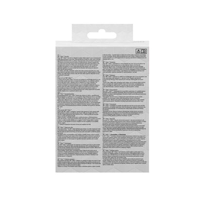 The image shows the back of a 3M™ PELTOR™ earmuff for children packaging by 3M Deutschland GmbH with multilingual printed text sections containing instructions, safety warnings, and product information.