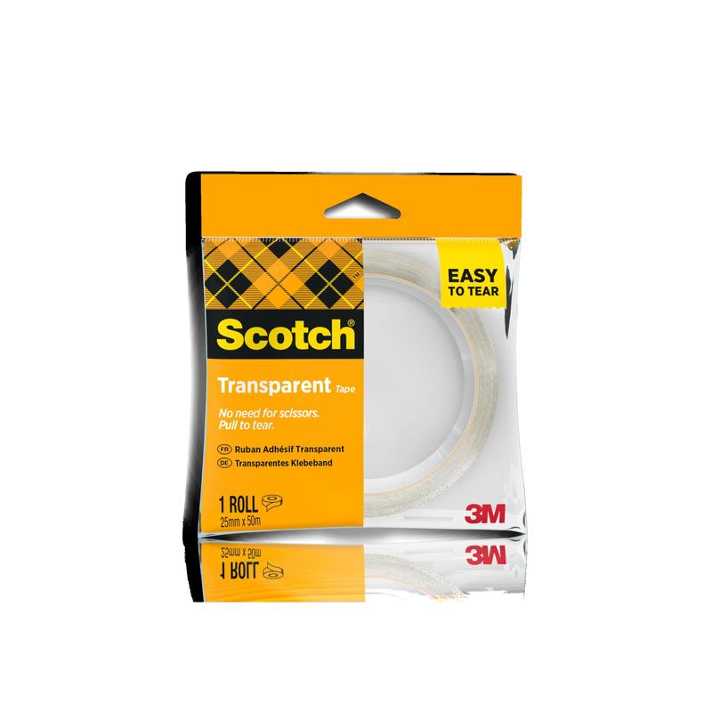 Téip Geal Scotch® 508 Téip Stróic Éasca 25mm x 50m 1 Rolla/Pacáiste | Pacáiste (1 rolla)