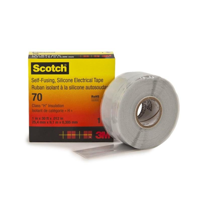 Scotch® 70 Silicone Rubber Tape Self Fusing Light Gray 25mm x 9m 0.3mm | Pack (1 roll)