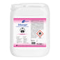 Ein 5-Liter-Kanister aus weißem Kunststoff mit Meditrade Ethasept® Händedesinfektionsmittel mit Etiketten in deutscher Sprache. Zu den Merkmalen gehören rote Warnsymbole für Entflammbarkeit und Gesundheitsgefahren sowie